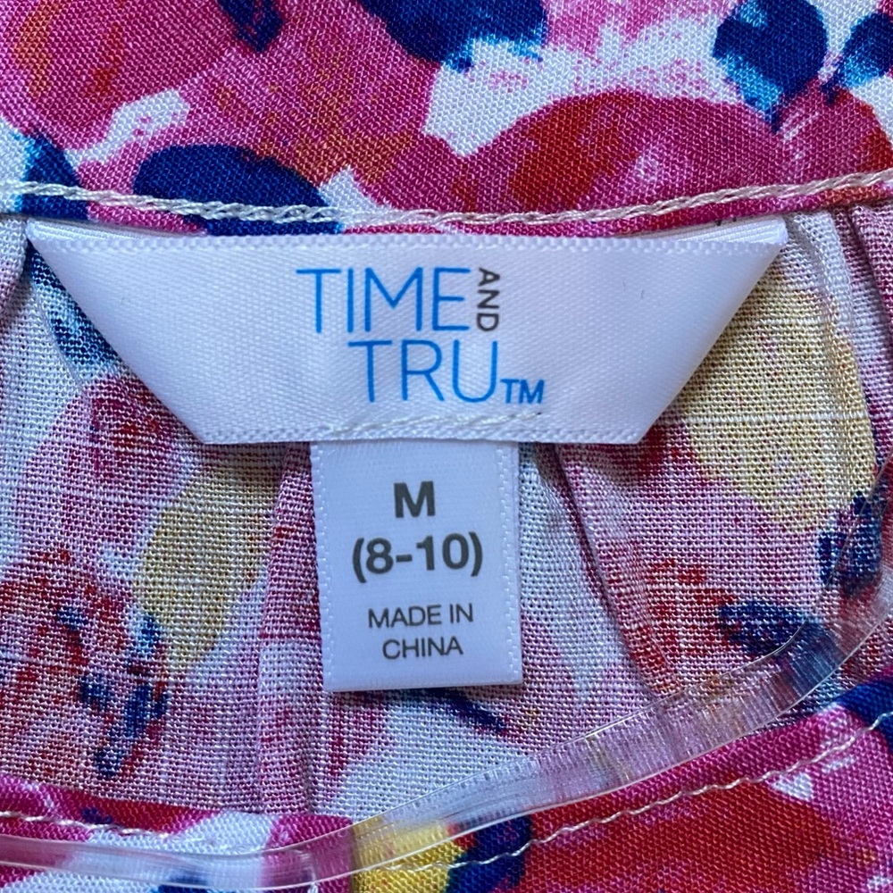 Time and Tru NWOT Pink Floral Tank Top Medium - Picture 9 of 12